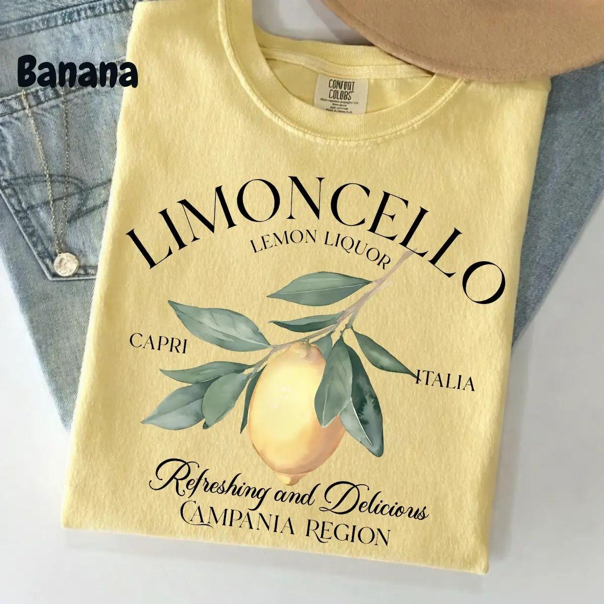 Comfort Colors Limoncello Tee, Italian Summer Citrus Graphic T-shirt, Amalfi Coast Inspired Women’s Top, Apparel Made In The US – Schoolhouse Threads