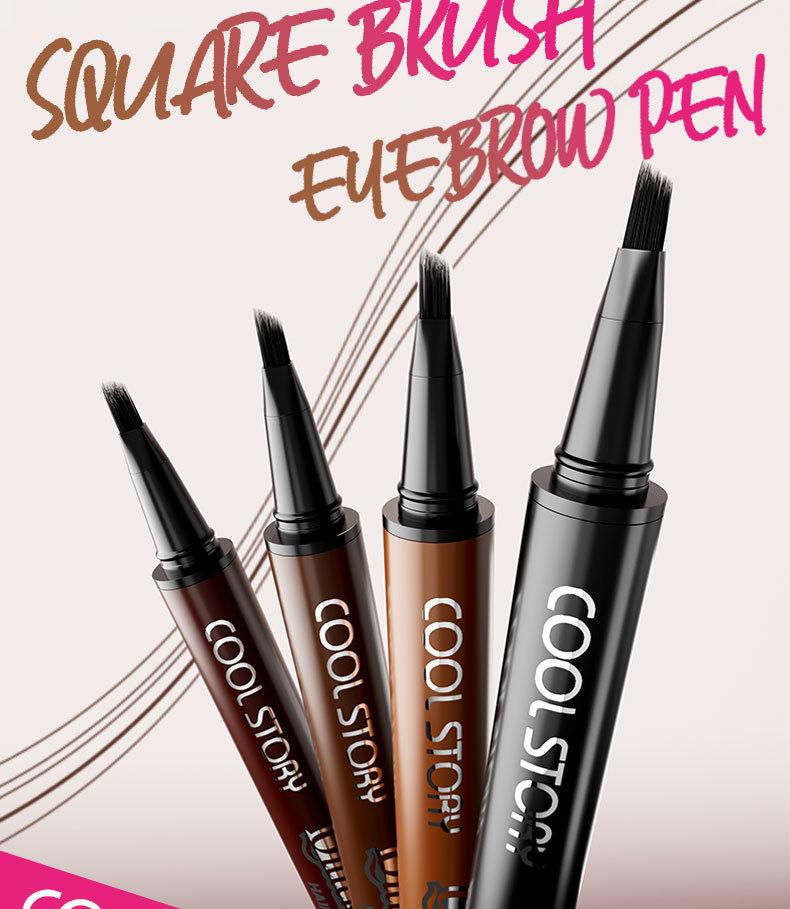 Multi-Tip Hair-Like Eyebrow Pen, Waterproof Quick-Dry Brow Marker, Natural Microblading-Effect Eyebrow Pencil for Defined Brows