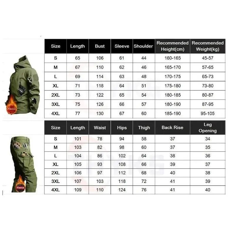 New Men's Winter Jacket Tactical Sets FleecedWindproof Waterproof Padding Suits Uniform Pockets CamoGift New Men's Winter Jacket Tactical Sets FleecedWindproof Waterproof Padding Suits Uniform Pockets CamoGift