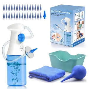 Ear Wax Removal Kit, Ear Cleaning Agent, Manual Ear Irrigation System, Safe and Effective Ear Wax Remover, Ear Flush Device