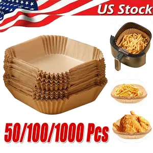 Square Non-Stick Air Fryer Disposable Paper Liners - Oil-Proof Baking Accessories for Easy Cleanup and Perfect Cooking