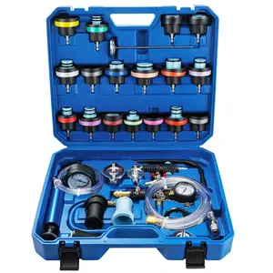 28-Piece Cooling System Pressure Tester & Coolant Vacuum Refill Kit, Automotive Radiator Leak Detector Tool Set with Adapters, Vacuum Purge & Refill Tool Kit for All Cars Trucks SUVs, Universal Water Tank Pressure Tester Kit with Gauge and Hoses