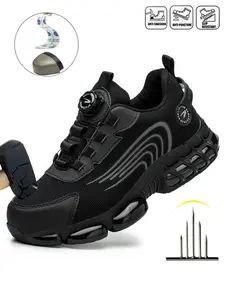 Welding Work Boots for Men Slip on Steel Toe Shoes for Men Indestructible Steel Toe Boots Welder Men's Working Shoes Fireproof Safety Footwear for Construction Worker Men's Work & Safety Footwear New Fashion all-season outdoor Anti shock Anti-Punctur