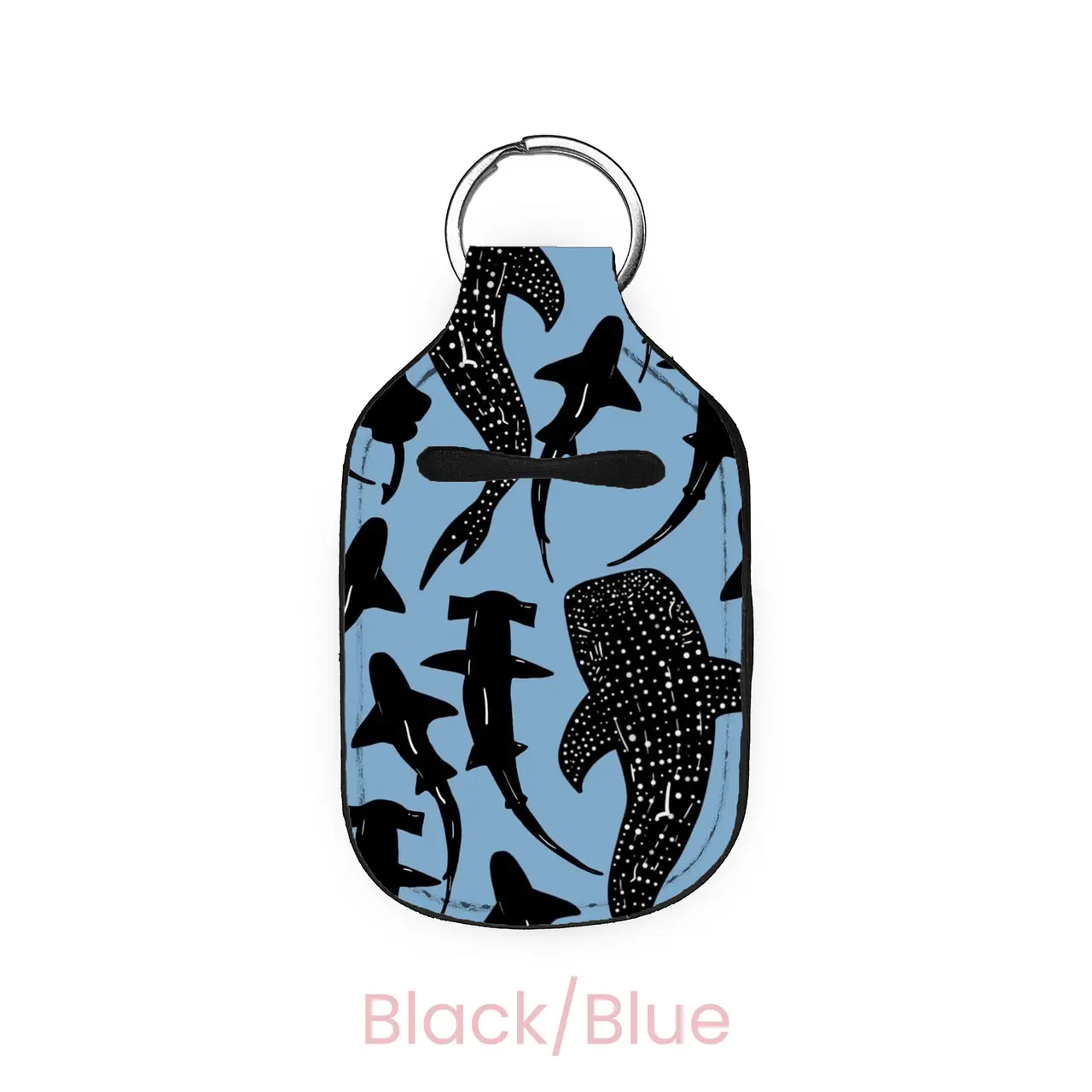 abbyrose Shark Tank Hand Sanitizer Holder Black/Blue