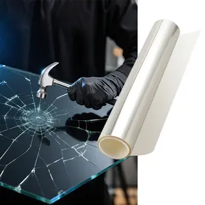 Glass Anti-Explosion Film Shower Room Bathroom Window Door Safety Sticker, Transparent Tempered Glass Patch 2mil/4mil/8mil
