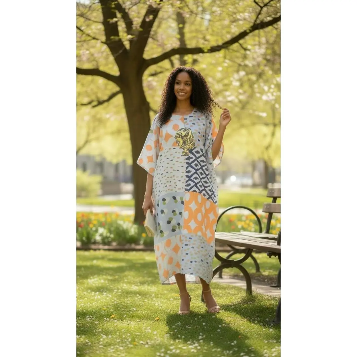 LiLiGirl Sequin Afro-Girl Bou Bou Kaftan Dress - One Size Dress