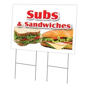 SignMission  24 x 36 in. Subs & Sandwiches Yard Sign & Stake