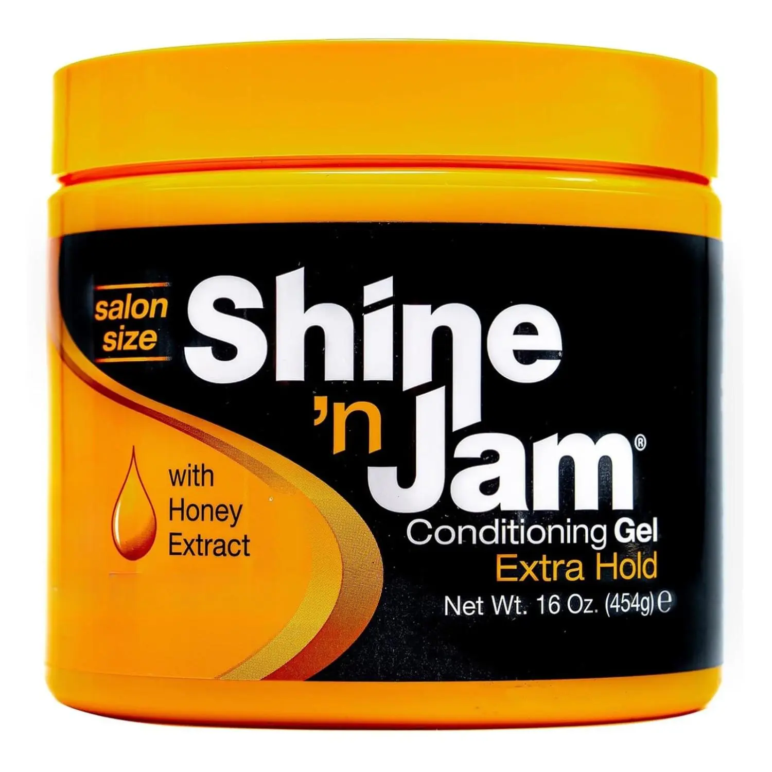 Ampro Shine 'n Jam Conditioning Gel Extra Hold 16 Ounce Jar with Honey Extract Salon Size - Haircare Product