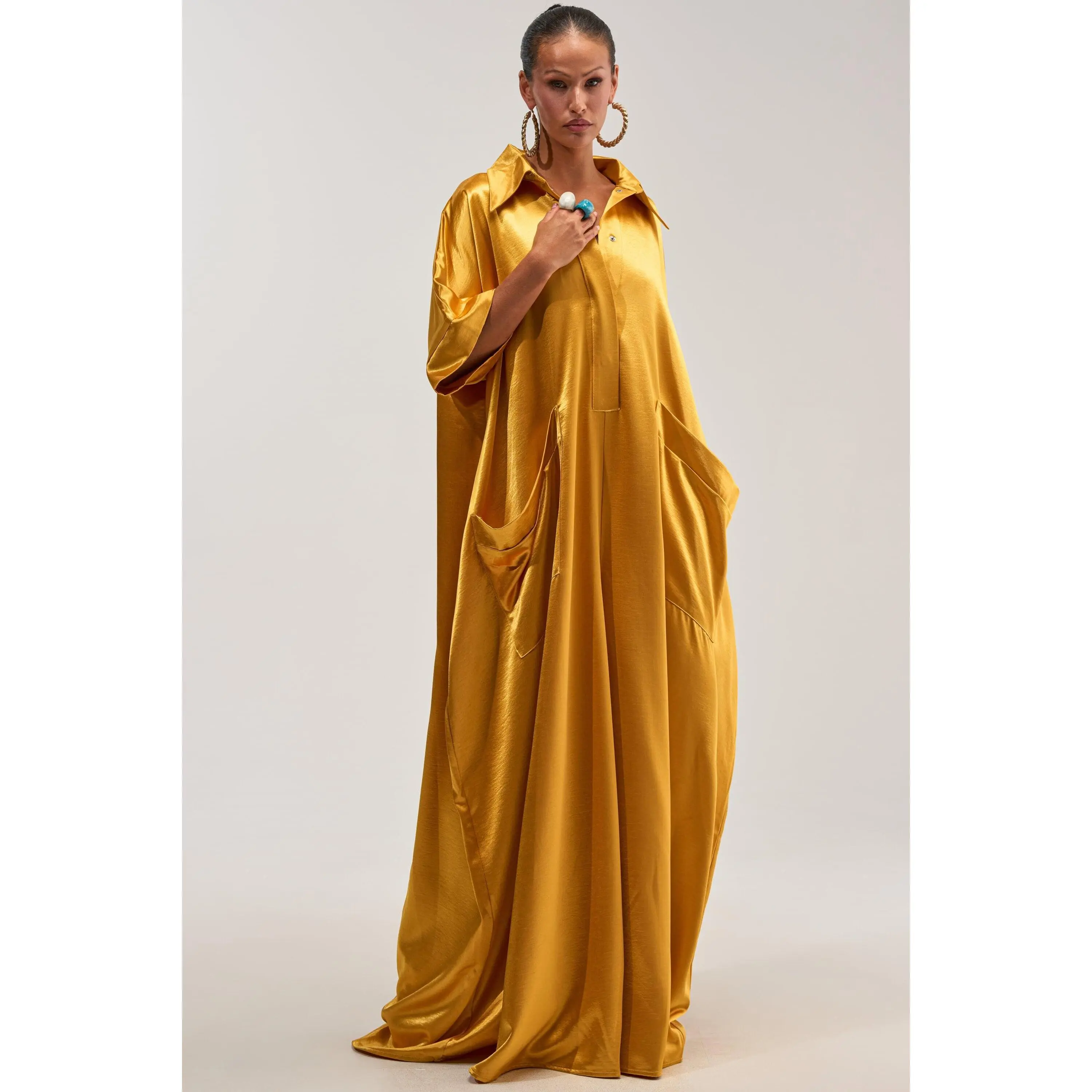 SHE'S RICH OVERSIZED JUMPSUIT IN MUSTARD
