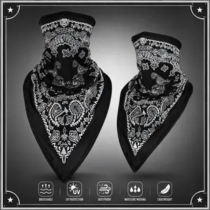 🏍️Paisley Print Multifunctional Neck Gaiter Balaclava| Quick Dry Windproof UV Protection Face Mask Scarf, Unisex Motorcycle Protective Accessories✨