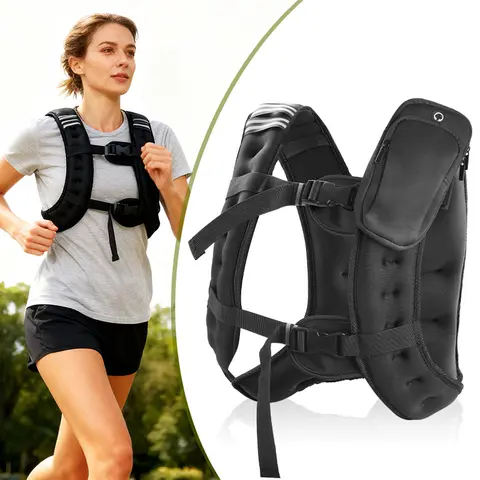 12LB Black Adjustable Weight Vest, Gym & Running Great Workout Companion for Men & Women, Good for Fitness