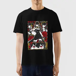 Spy x Family Graphic Tee, Anya, Loid & Yor Anime Poster T-Shirt for Men & Women, Vintage Cotton Short Sleeve Top, Casual Streetwear, Trendy Everyday Outfit, Anime Fan Fashion