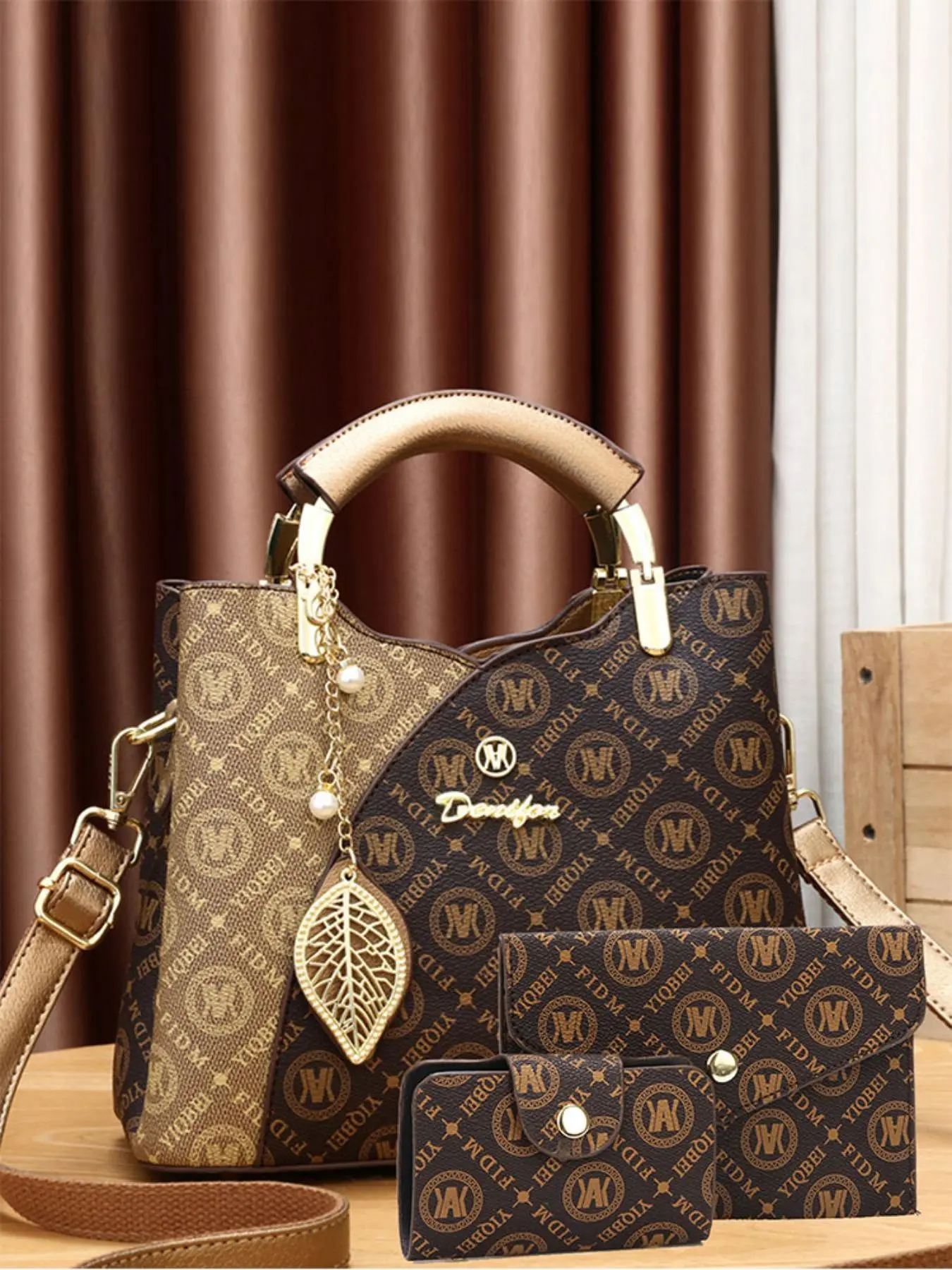 Women's Fashionable PU Leather Handbag & Crossbody Bag & Wallet, Casual Trendy Versatile High-quality Daily Commuting Bag Set