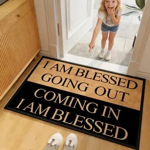 Letter Pattern Door Mat, Non-slip Rubber Welcome Mat, Indoor Porch Non Slip Doormat, Home Decor Textured Rug for Entrance Way Living Room Bedroom, Non Slip Rugs