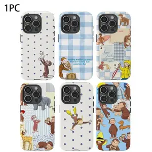 Darlingcase iPhone Case, Cute Cartoon Monkey Tough Phone Case, Fun Pink Animal Design, Shockproof Protective Case for iPhone17 Pro Max, iPhone 16 Pro Max, 15/14/13/12/11 – Slim Durable Case for Girls & K