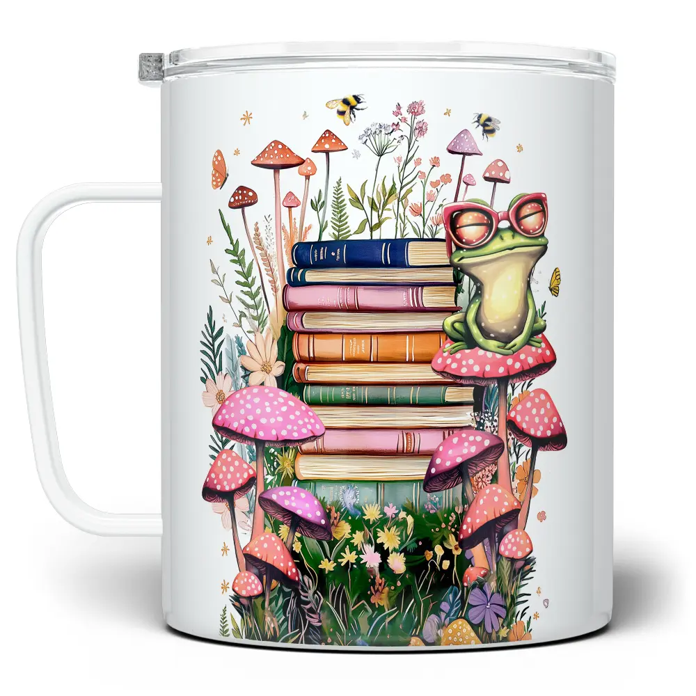 LOFTIPOP Whimsical Floral Book Mug, Cute Spring Bookish Cup, Cottagecore Gifts, Designed and Printed in the USA by Loftipop