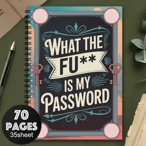 Password Notebook Journal, Vintage Password Manager with Secure Login Logbook, Spiral Bound, Hardcover Journal, Deep &, Home Office Travel