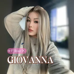 JBEXTENSION 22 Inches Mix Blonde Straight Fiber X, Tangle Less Pre-Cut Free Part Frontlae Glueless Wig GIOVANNA【FIBER X】