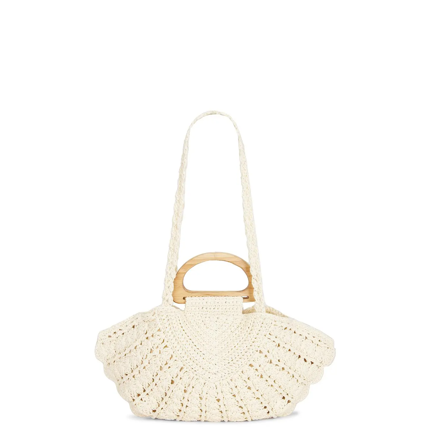 8 Other Reasons Hand Crochet Shell Clutch Bag in Ivory