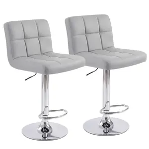 Comfortable Bar Stools Set of 2 with Thickened High-Density Sponge, 24 Inch Counter Height Bar Stools, PU Leather Saddle Stools for Kitchen Island