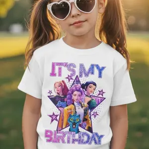 Custom Huntrix Birthday Shirt, K-Pop Birthday Shirt, Huntrix Theme Party, Family Matching Tee, Gift for family