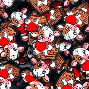 I Love Moo Silicone Focal Beads - Western Theme Crafting & Accessories DIY