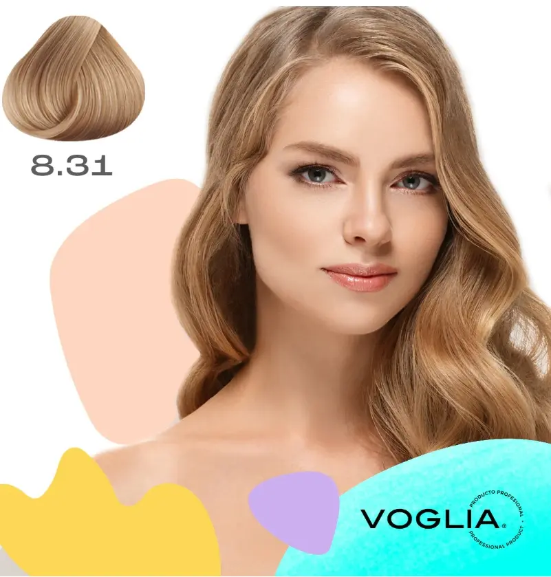 Voglia Permanent Hair Color Cream – #8.31 Light Beige Blonde