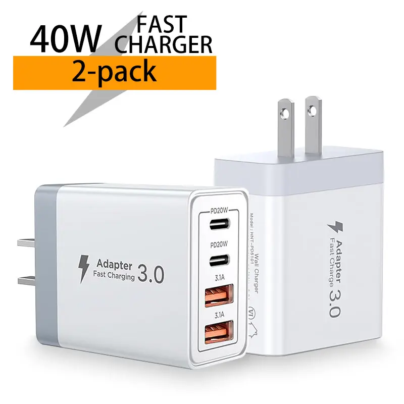 RXVNPXI 2-Pack 40W USB C Wall Plug Fast Charging Block PD 3.0 Multi Port Type C Adapter for iPhone Apple Samsung Galaxy S24 Ultra S24 - Smartphone