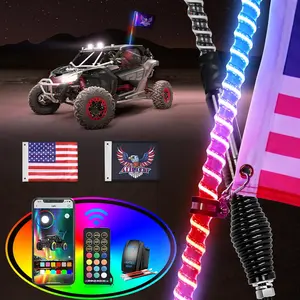 Nilight LED Whip Light 1PC 3FT COB RGB Lighted Antenna Whips with Spring Base Remote & App Control for Can-am Offroad ATV UTV Lighting Lightbar