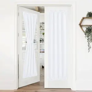 NICETOWN Pure White Curtain Panel for Door - Thermal Insulated 50% Sunlight Blocking Short French/Sliding/Patio Door Blind Drapery for Privacy (1 Piece, W36 x L72-Inch)
