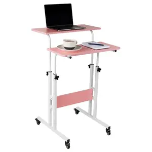 Standing Desk, Adjustable Height, Computer Desk, Laptop Desk, Portable, Rolling