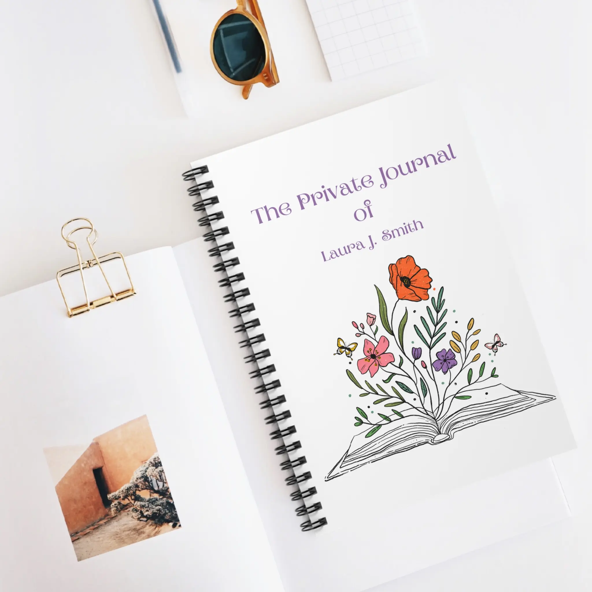 Personalized Journal Notebook - Ruled Line, Custom Writing Diary, Customizable Notepad, Spiral Bound Sketchbook, Personal Memo Book