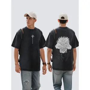 Jujutsu Kaisen Anime Acid Washed Oversize T-Shirt Satoru Gojo Anime Tee Gift For Him