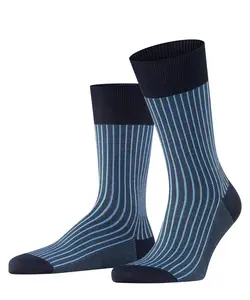 Oxford Striped Men's Dress Sock - Dark Navy & Light Blue | Falke