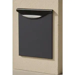 "Classic Outdoor Mailbox Wall Mount, Rustproof Galvanized Steel Construction, Small Capacity Letterbox for Home, Durable Black Finish, Easy Installation City Style Mail Holder" Organiser Traditional Decorative Matte
