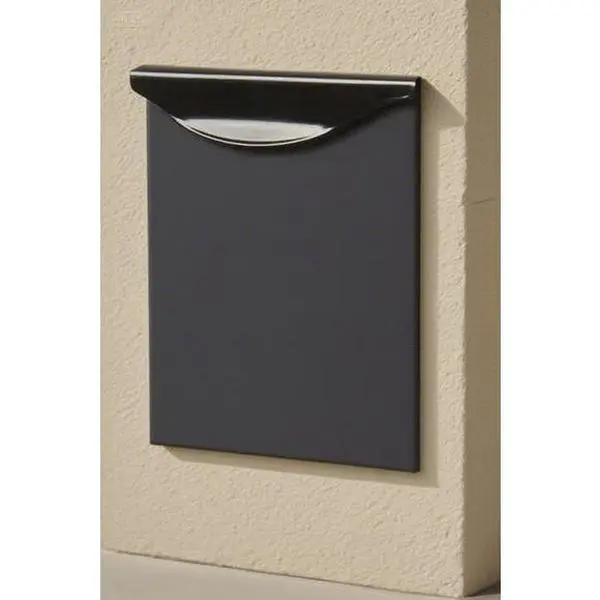 Wall-Mount Rectangle Metal Mailbox, Rustproof Galvanized Steel Small Capacity Letterbox for Home, Sturdy Black Matte Finish City-Style Traditional Decor, Easy Installation Mail Holder Organiser