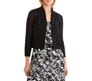 NIC+ZOE Ruffle Feather Knit Cardigan
