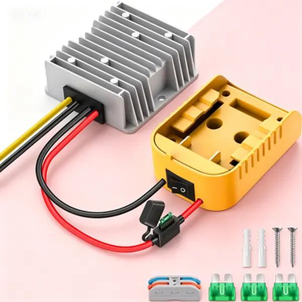 DC 20V to 12V Buck Voltage Regulator, 12V 20A 240W Step Down Power Module, Battery Adapter Converters with Cut-Off Switch, 30A Fuse, Wire Terminals, Multi-Layer Safety Design, Over Discharge Protection, 20V Battery Pack Compatible, Converters Battery Cut-