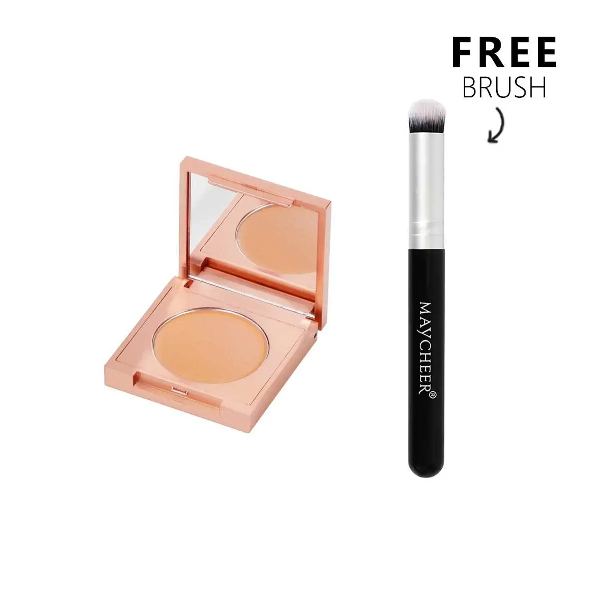 Colored Clay Dark Circle Corrector, Moisturizing and Brightening Under Eye Concealer with Brush for Smooth, Natural Daily Makeup