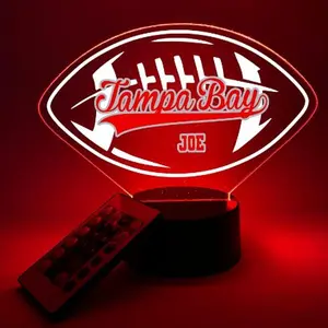 Tampa Bay Football, UV Printed, Personalized, Multi-Color Light Up Acrylic Display, Desk, Den, Man cave, Room, Gift Décor, For Boyfriend, Girlfriend, Him, Her, Kid Friendly, Birthday, Anniversary, Christmas, Wedding, Favorite