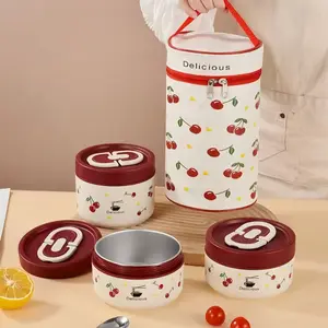 Large Capacity Stainless Steel Lunch Box Set with Bag & Utensils, Reusable Insulated Food Container for School Camping Back-To-School