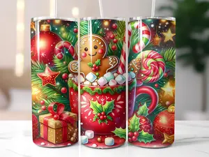 Gingerbread Variety Part 2 - 20oz Stainless Steel Tumbler with Leak-Proof Lid and Straw - Flasks, Bottles - Drinkware