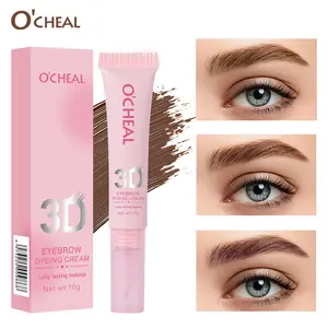 Three-Color Eyebrow Pomade with Brush, Waterproof Sweatproof Long-Lasting Natural Color Liquid Eyebrow Gel, Easy Application