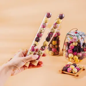 Organic Rose, Lily, Jasmine & Chrysanthemum Hibiscus Ball-shaped Flower Tea, 100% Natural, No Sugar, No Caffeine, No Gluten, Vegan, Broad-Leaf Herbal Tea, Antioxidant-rich, Relaxing, Eco-Friendly, Promotes Women’s Health, Available in 24/32/40 Tea Balls