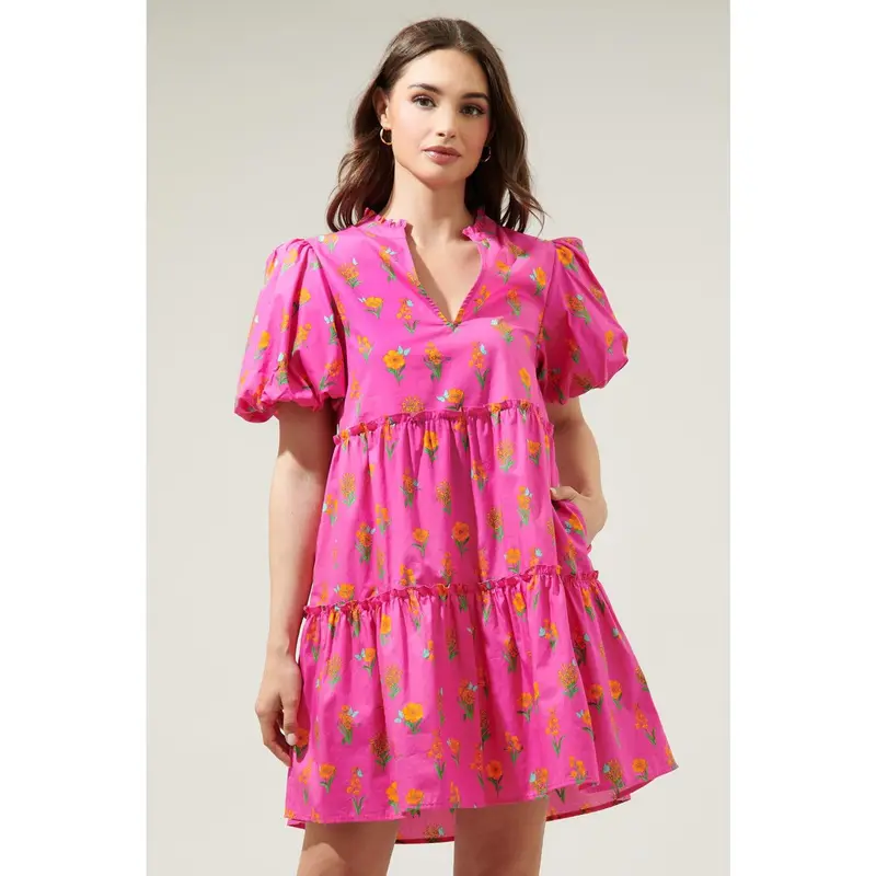 slate and willow floral midi dress Baltic Born Womens Karla Midi Dress | Deep Slate + White Floral
