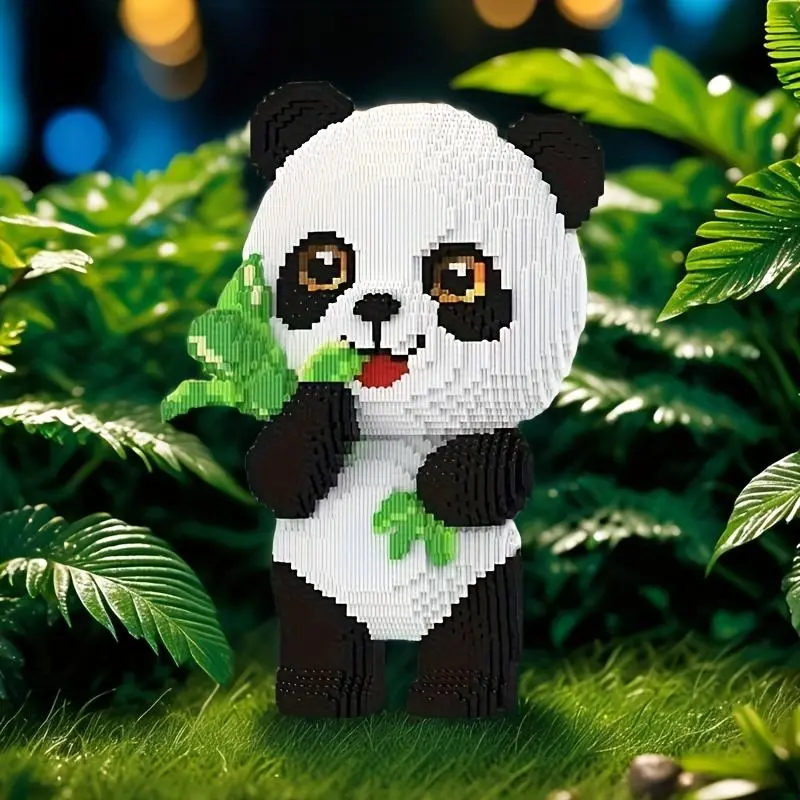 Panda 3D Puzzle Building Blocks Set, Building Block Bear, Creative Room Decor Gift for Birthday Halloween Valentine Christmas Holiday DIY Craft Hobbyist Designers, Diy Building Model, DIY Building Kit