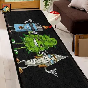 1pc cartoon character pattern faux cashmere material, printed bathroom anti-slip floor mat, super fiber anti-slip floor mat, Super soft rug, suitable for festival parties, party decoration, kitchen, bathroom, bedroom, can be given as a gift
