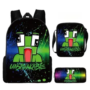 UNSPEAKABLE Anime Backpack for Women/Men/Teens, Day Packs Knapsacks Casual Backpacks 3 Pcs Set Gift for Gym Travel Camping Outdoor Work Business