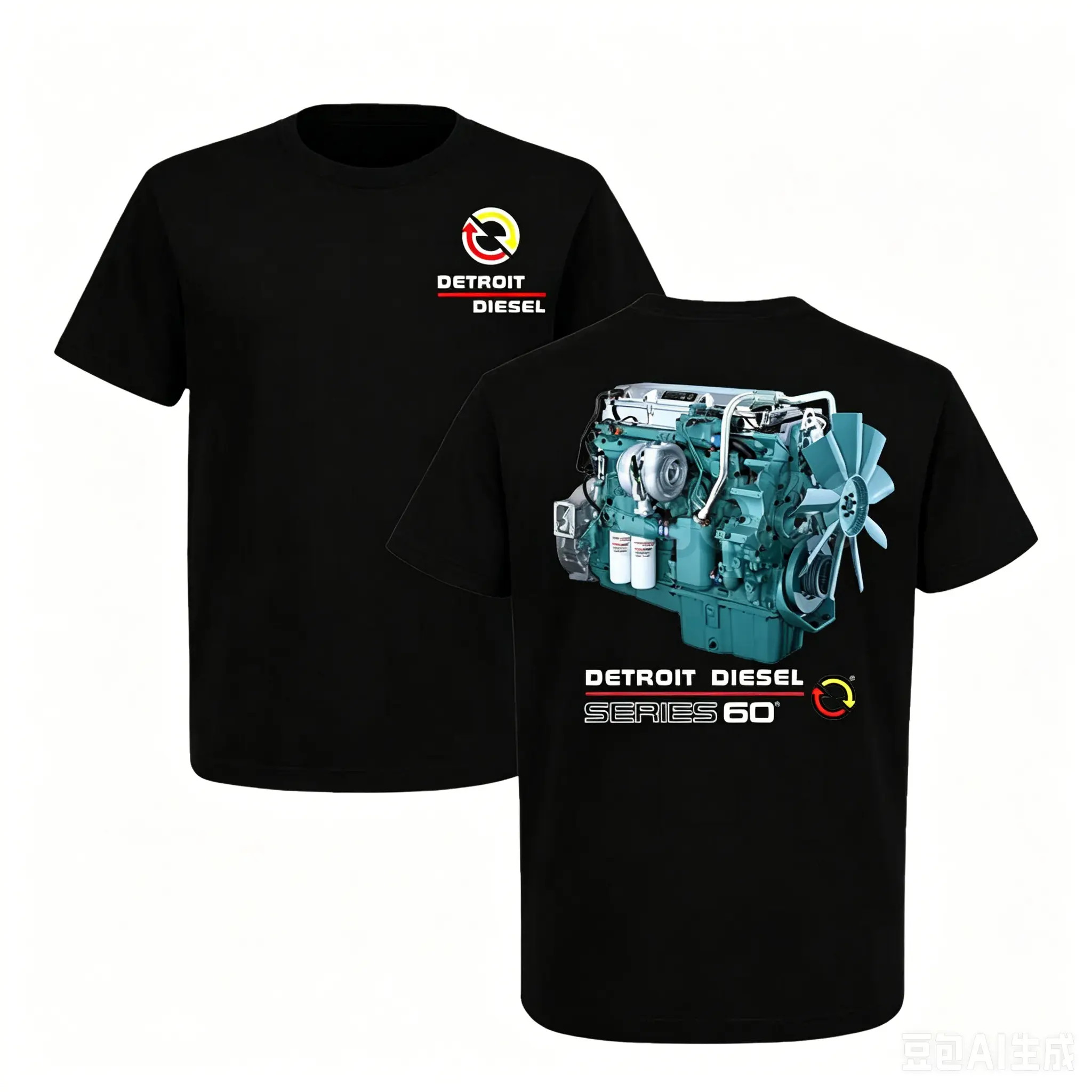 Detroit Diesel Series 60 Engine T- Shirt-Vintage Truck Mechanic Graphic Tee, Rig Life Apparel, Unisex Diesel Power Shirt
