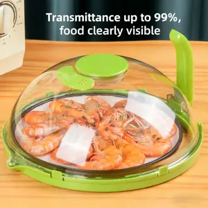 1pc 11.4-inch Upgraded Microwave Splatter Cover with Water Steamer, Upgraded Microwave Cover for Food with Handle,
